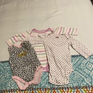 Carter”s and Bundles 0-3 month onesies